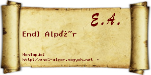 Endl Alpár névjegykártya